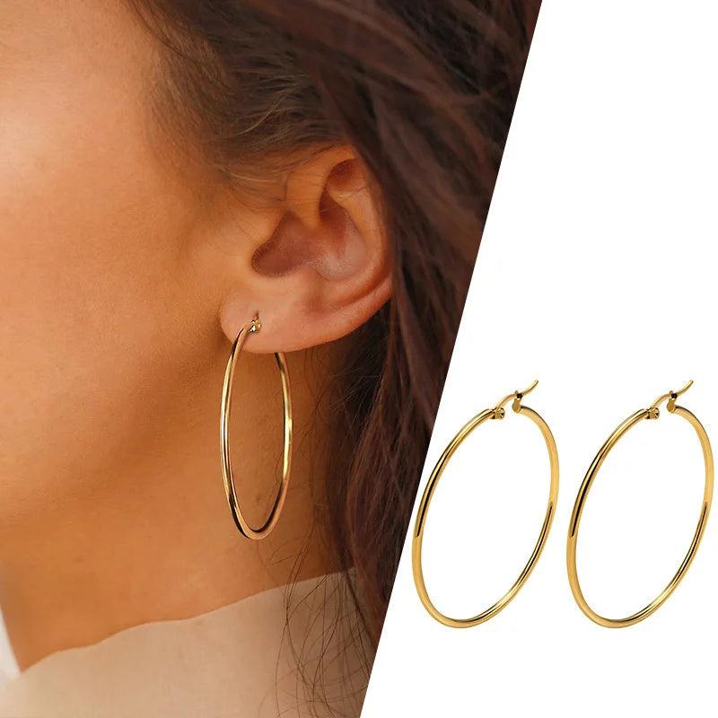 Large Star Hoop Earrings